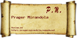 Prager Mirandola névjegykártya